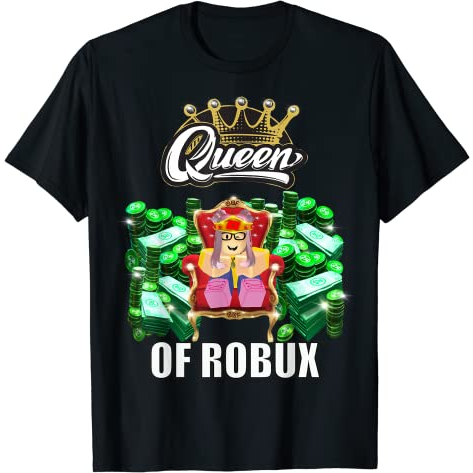 Baju Anak Funny blox queen of ROBUX for girl VR gaming or video gamer T-Shirt Fashion Pakaian Anak L