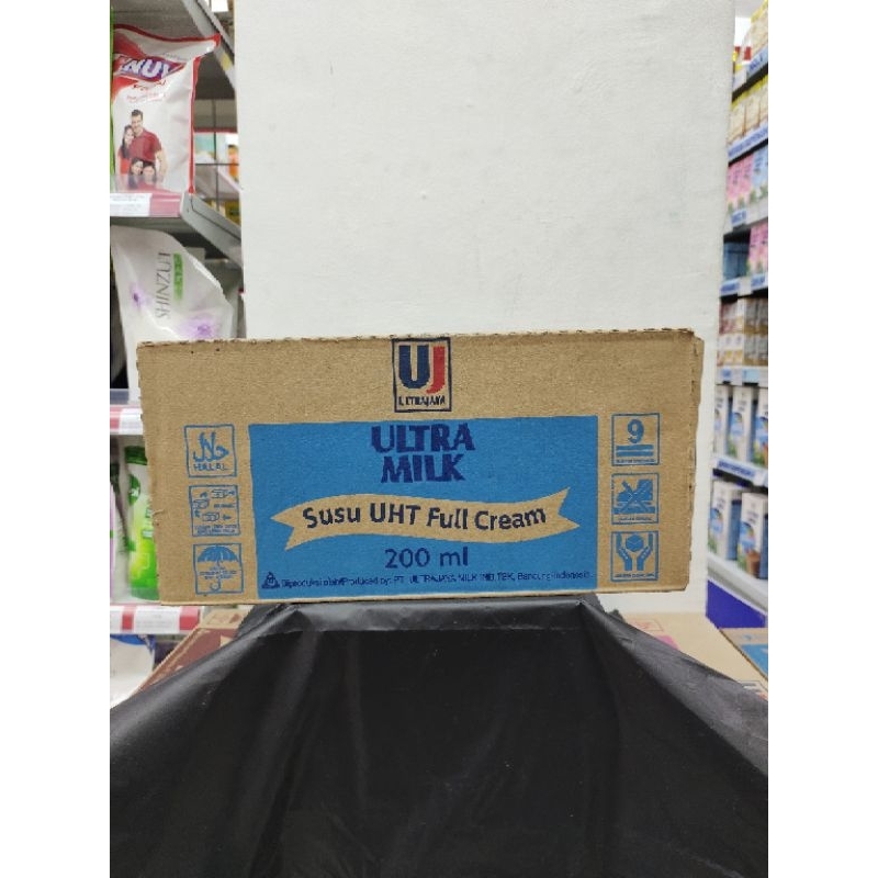 

Ultra uht full cream 200 ml ( 1 dus isi 24 pcs )