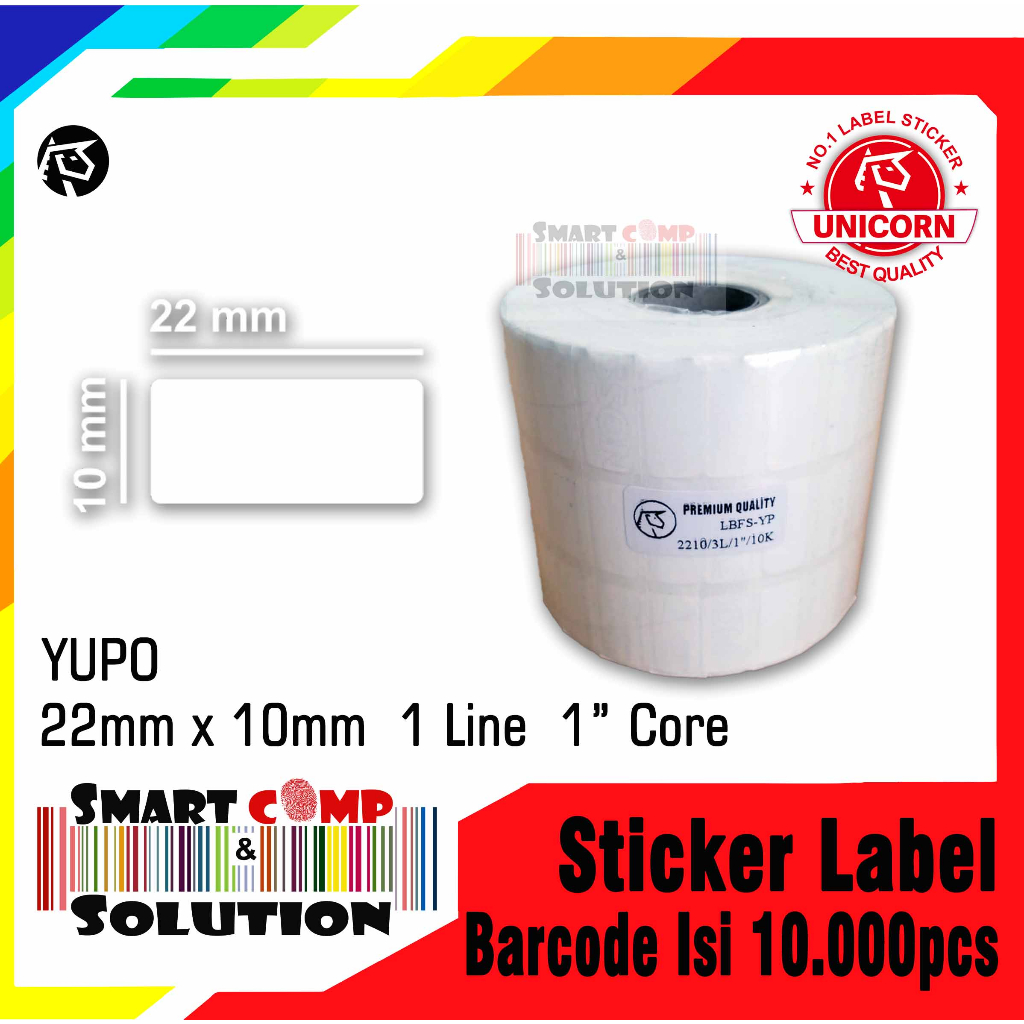 

Label Barcode Yupo 22mm x 10mm 3Line Isi 10.000
