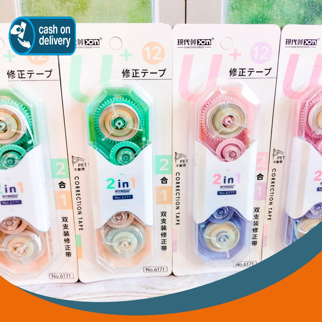 

Correction tape 2 in 1 (ISI 2 PCS) tipe-x warna gradasi XDM No.6171 LUCU IMUT KADO UNIK ALAT-ALAT SEKOLAH AESTHETIC