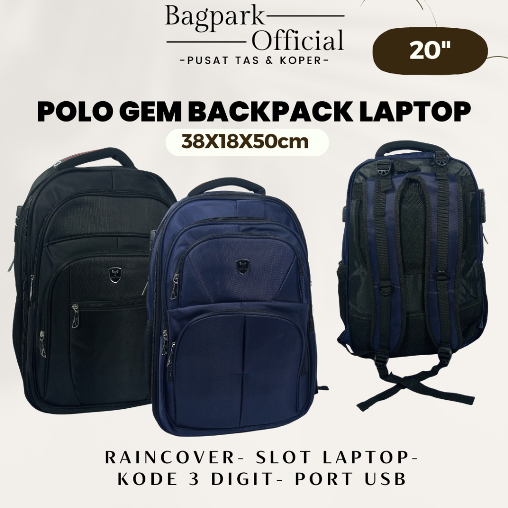 Tas Ransel Polo Gem 20 Inch Backpack Ransel Kerja Polo Original Ransel Polo Gem Jumbo Import Free Us