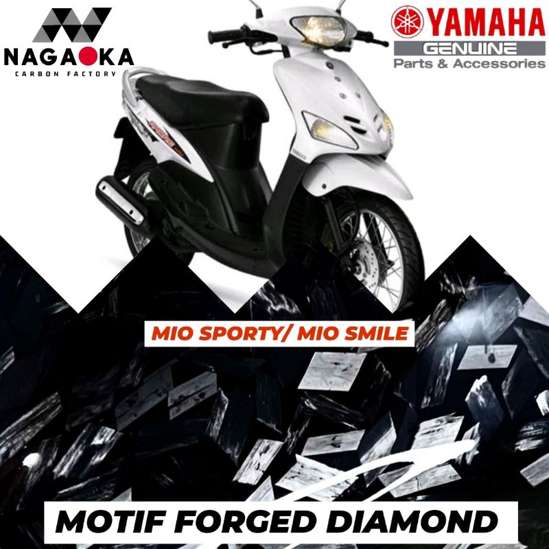 MOTIF CARBON FORGED DIAMOND MIO SPORTY SMILE AMORE CARBON BODY KASAR BATOK SPAKBOR DEPAN BELAKANG TE