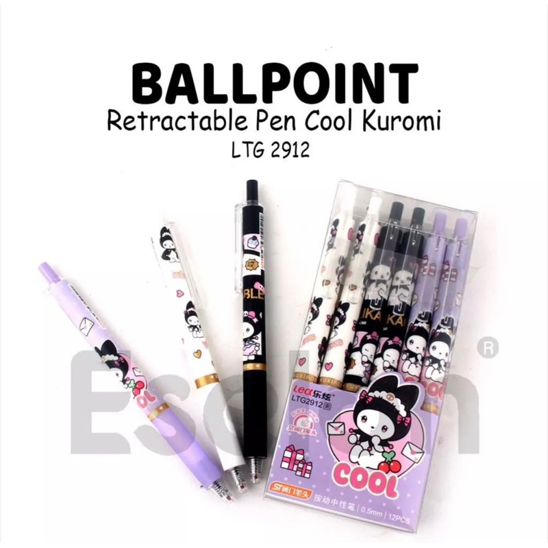 

12pcs Pulpen Cetek COOL KUROMI LTG-2912 / 1pak Pulpen Cetek COOLKUROMI