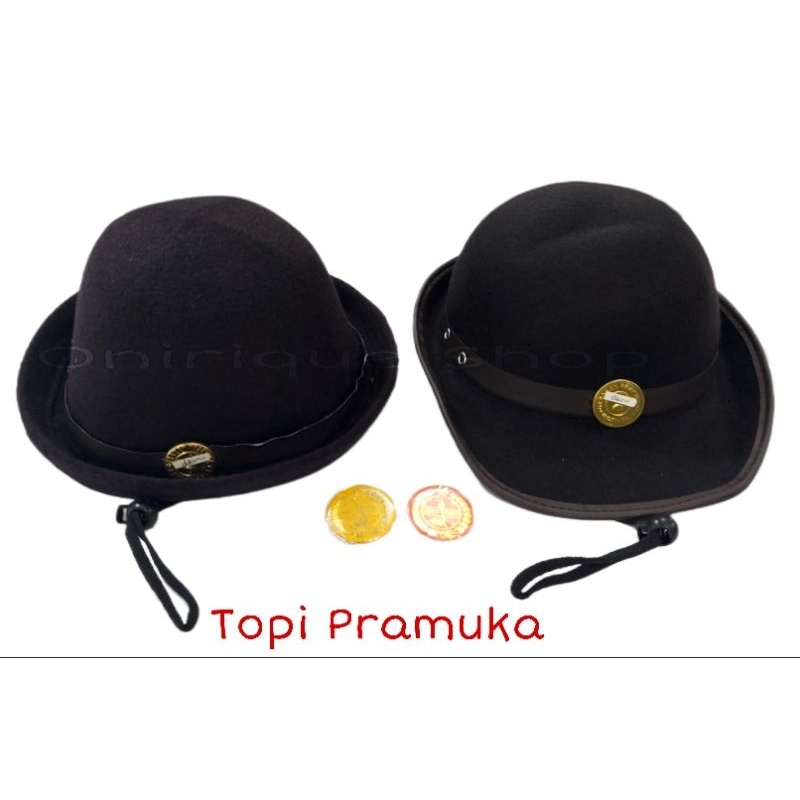 TOPI PRAMUKA PEREMPUAN TOPI BONI BULAT KOBOI BAHAN BAGUS