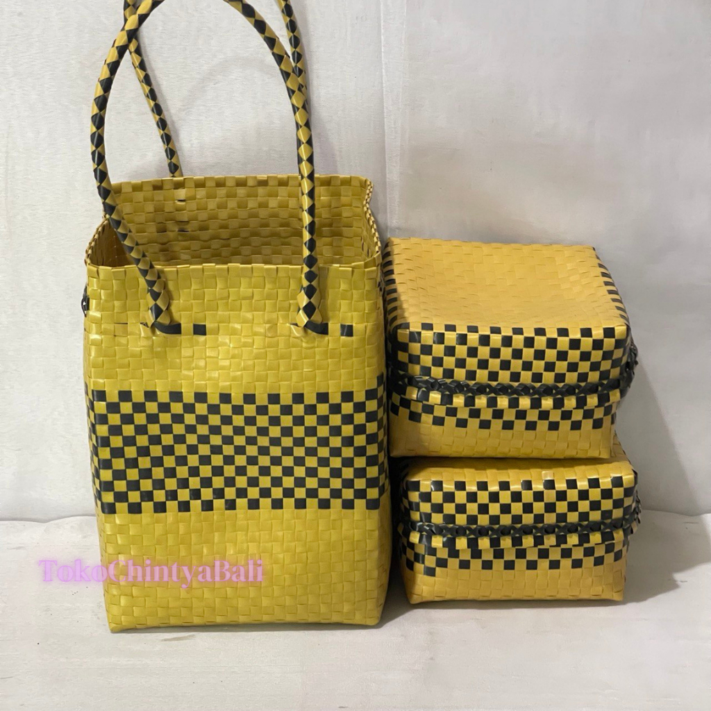 Tas Keben Set 2 Bahan Plastik Strapping Ukuran Anak Keben 18cm x 18cm