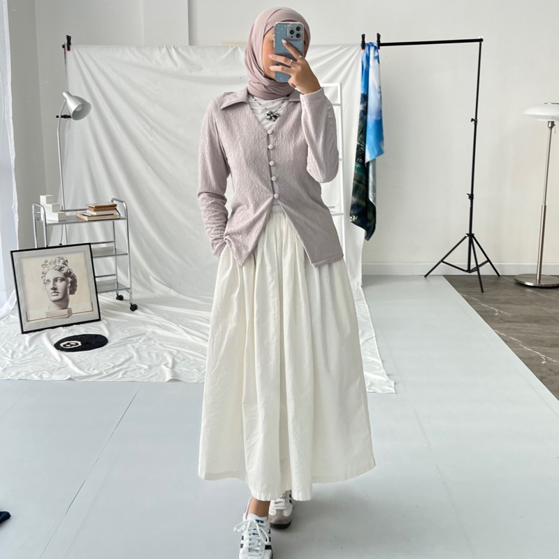 Rosie Skirt ByNeeth - Rok Linen - Rok Basic - Rok Korean Style - Rok Ngembang