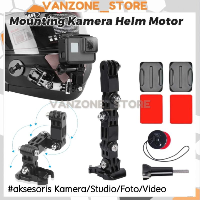 Mount Kamera Helm Motor Full Face Kamera Aksi GoPro Yi cam Sj cam B pro