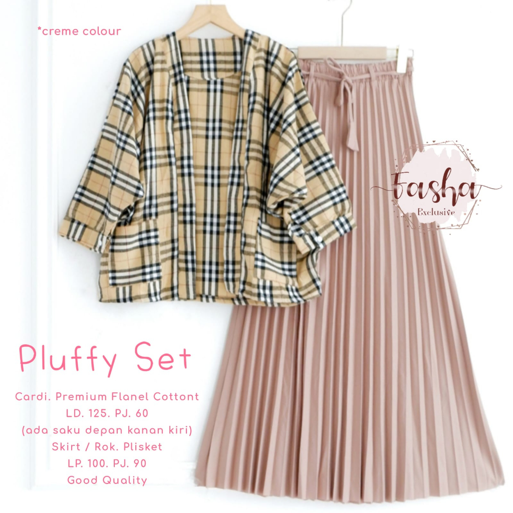 PLUFFY SET ROK DAN BLAZER SETELAN BAJU WANITA CASUAL BLAZER DAN ROK PLISKET SET ROK CASUAL