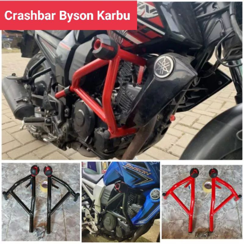 Crashbar Byson Karbu plus Jalu Slider, Pelindung Body TUBULAR Byson Karbu Crashbar Byson Carburator