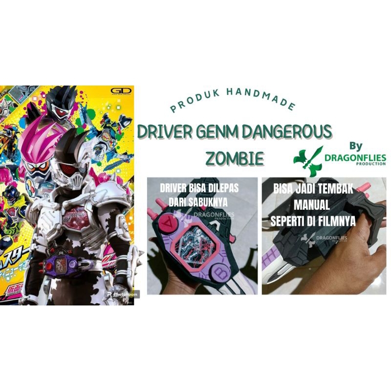 MAINAN BUGGLE DRIVER DANGEROUS ZOMBIE ALAT BERUBAH EX AID HANDMADE BAHAN BUSA HATI