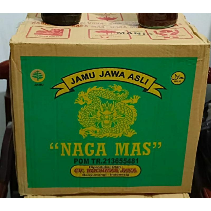 

Jamu Jawa Asli Cap Naga Mas 600 ml (Rasa Manis-Pahit) - 12 botol - pegal linu dan asam urat