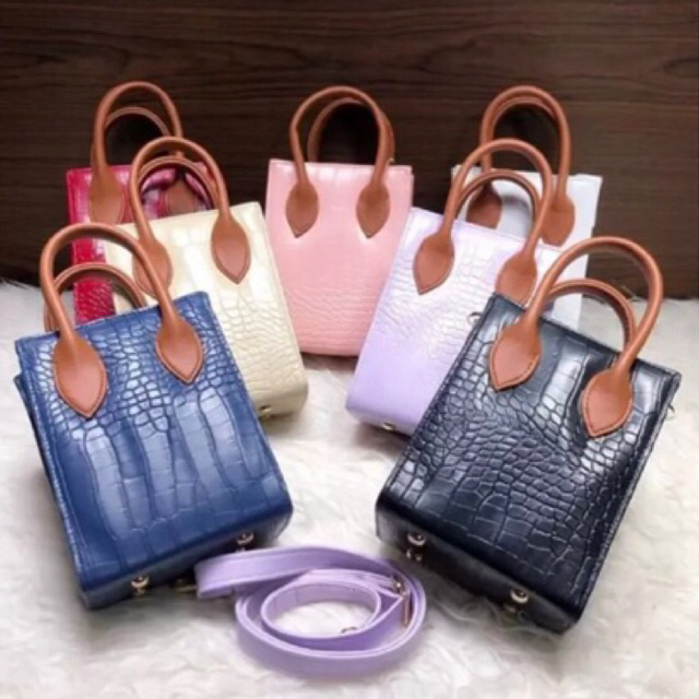 Tas Selempang Wanita fit bag croco/mini croco andin/ sling bag korean/ tote bage