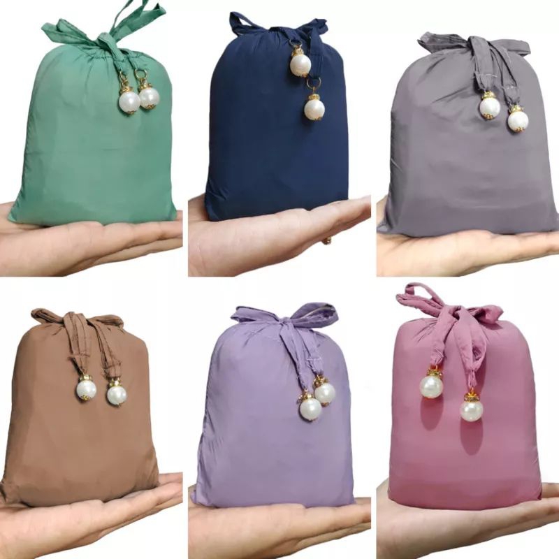 Mukena Dewasa 2in1 travel mini korea silk / mukena parasut premium / mukena pouch mini loufie