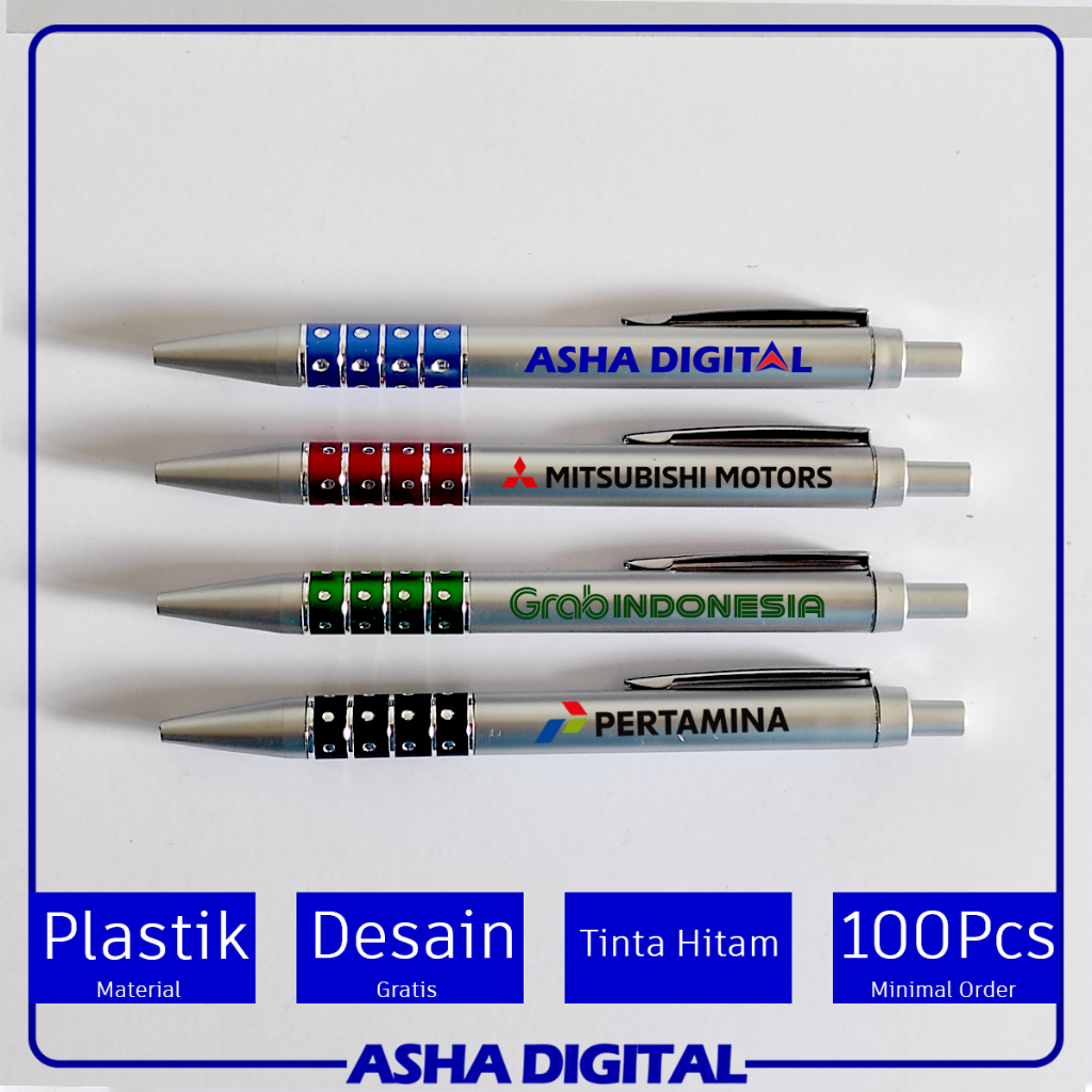 

Pulpen Mekanik Biasa Silver Promosi Souvenir | Bolpoin Custom Logo Tulisan | Pen Print UV | Pena Lucu Warna Warni | Cetak Ballpoint | Asha Digital