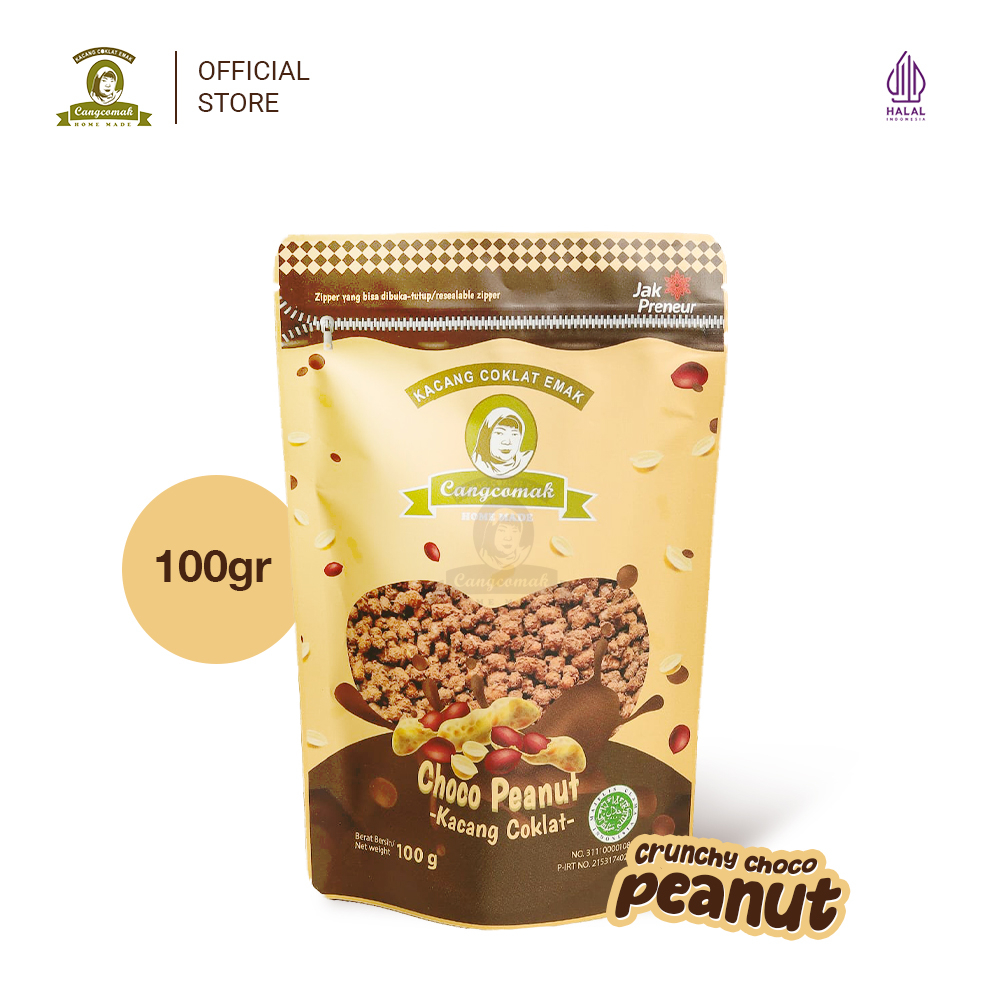 

Cangcomak Kacang Cokelat -Choco Crunchy Peanut Kacang Tanah Panggang Coklat Cemilan Kacang Coklat Oven 100 gram