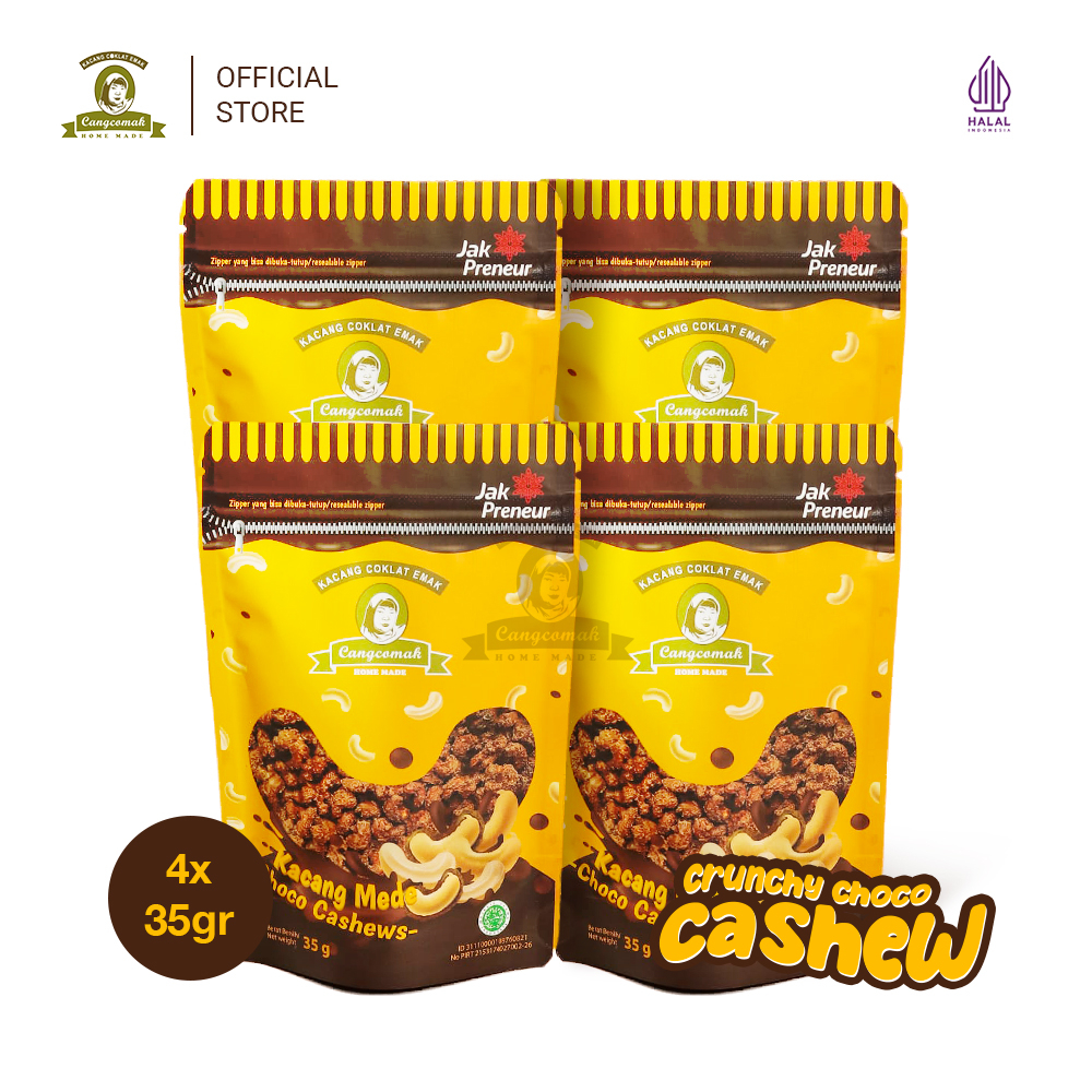 

Cangcomak Snack Kacang Mete Coklat Panggang Crunchy Choco Cashews - 4 in 1 Mete Cokelat Snack Mete Coklat Panggang Murah