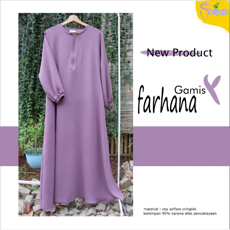 Gamis Wanita Crinkle Cey Airflow - Abu Dusty