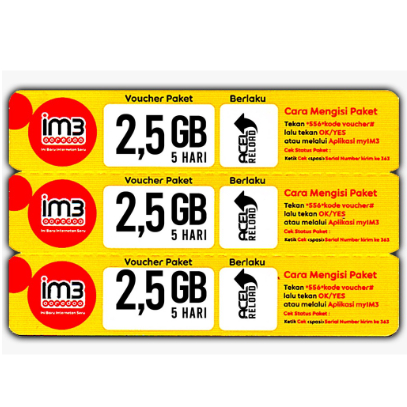 Voucher INDOSAT 2,5 GB 1HARI yujasca66