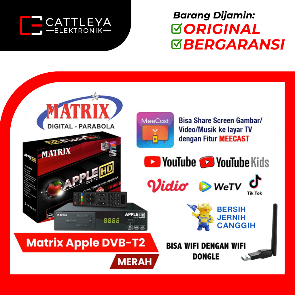 [COD] MATRIX APPLE MERAH / BURGER SET TOP BOX STB TV DIGITAL DVB T2 / PENERIMA SIARAN TV DIGITAL / P
