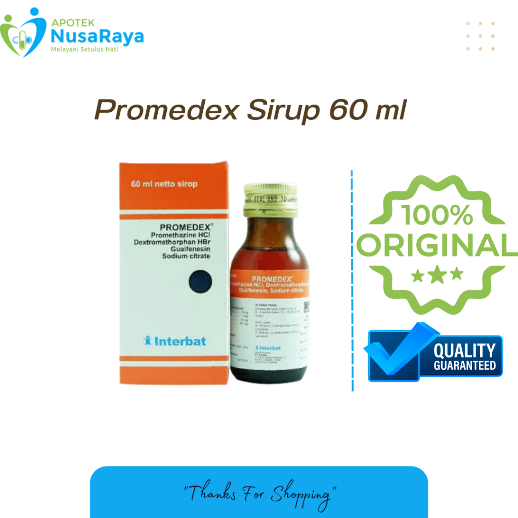 

Obat Batuk Promedex Sirup Untuk Batuk yang disebabkan Alergi/ batuk berdahak/batuk kering