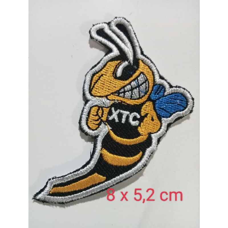 patch bordir lebah xtc aksesoris tempelan baju