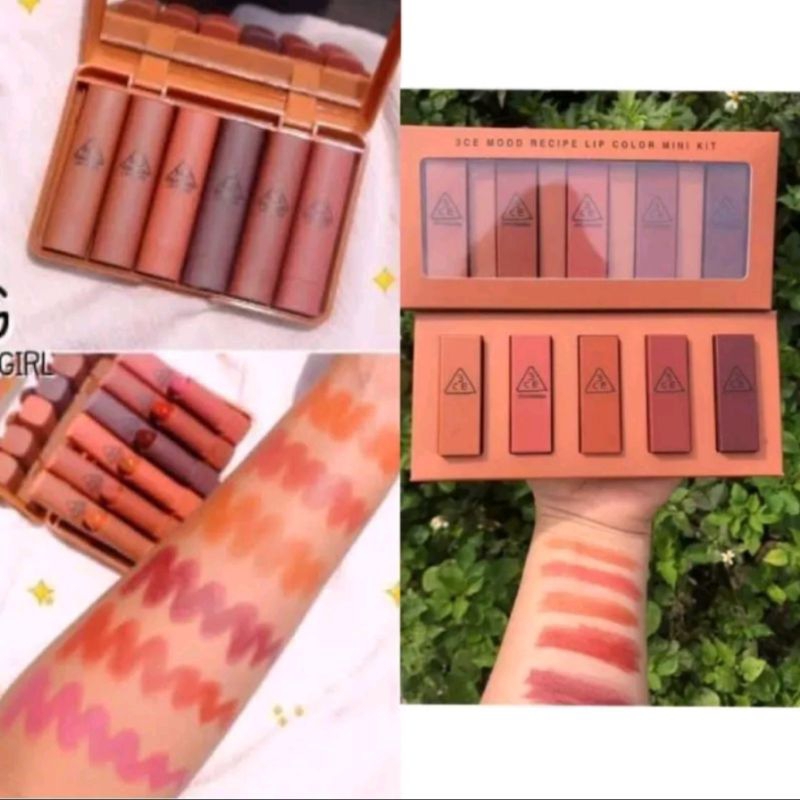 [isi 6 pcs] Hasaya Girl Mini LipstickNude Series (dapat 1 set + kaca) | Lipstik Hasaya isi 6