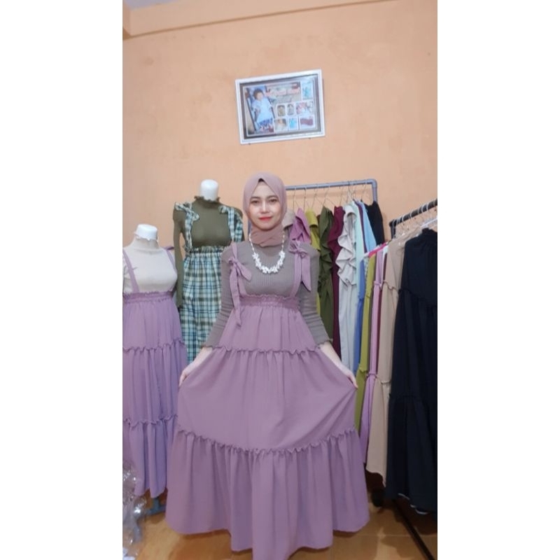 overal crinkel airflow tali pita lucu