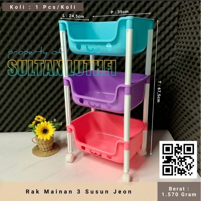 Mini Rak Mainan 3 Susun Jeon