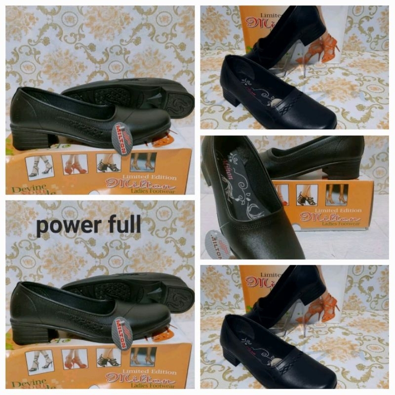SEPATU PANTOPEL WANITA #SEPATU KERJA MILTON DR HAK 3 CM HITAM