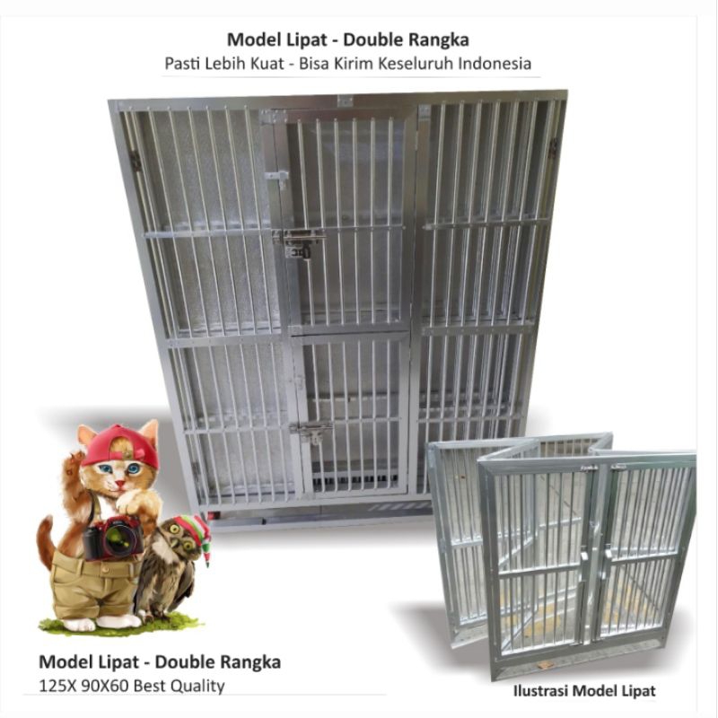 Kandang Kucing Besi Hollow Premium Tiga Tingkat