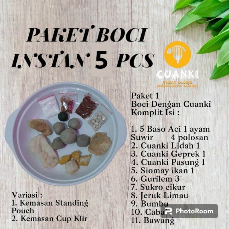

Termurah 6pcs Paket Boci instan Weenak