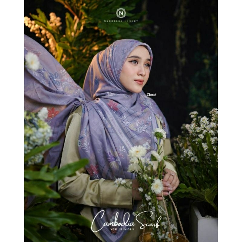Cambodia Scarf by Nadheera Scarf Motif Hijab Segiempat Motif Hijab Nadheera Segiempat