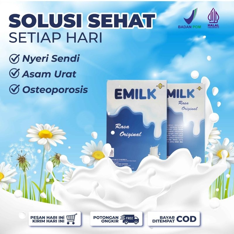 

BPOM aman HALAL Susu Kambing Etawa Bubuk EMILK 200 Gram Rasa Original Bantu Atasi Nyeri Sendi Pernafasan Pencernaan