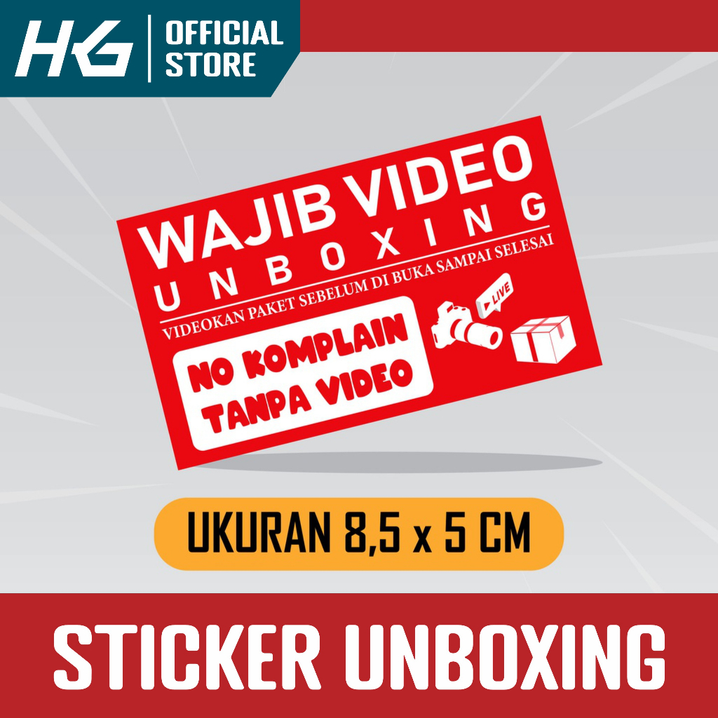 Sticker Wajib Video Unboxing - Label Pengiriman Olshop No Komplain Tanpa Video