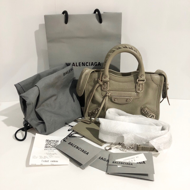 HRG NETT authentic original new balenciaga metallic edge nano city bag crossbody sling top handle mi