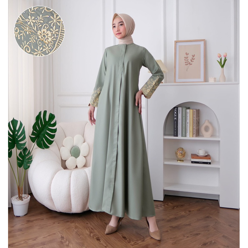 Madina asma/gamis polos/gamis katun bordir/gamis toyobo/gamis simple/gamis bordir katun
