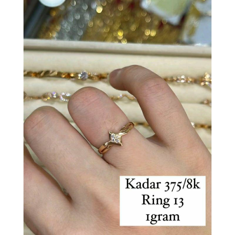 Cincin Emas Wanita 375 8k Emas Muda Asli Emas Asli Emas Murah Cincin Wanita Emas