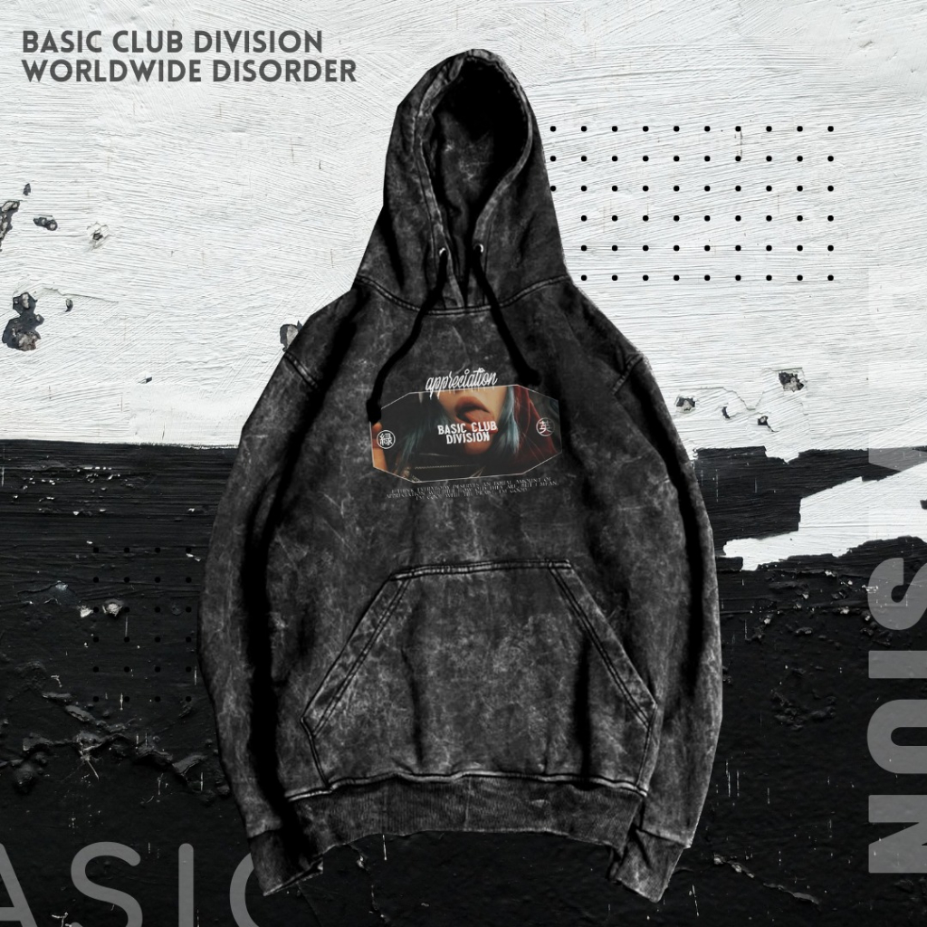 JACKET HOODIE WASH GRAPHIC / JUMPER HOODIE WASH GRAPHIC Hoodie Washed Wash Sandwash Jaket Sandwash S