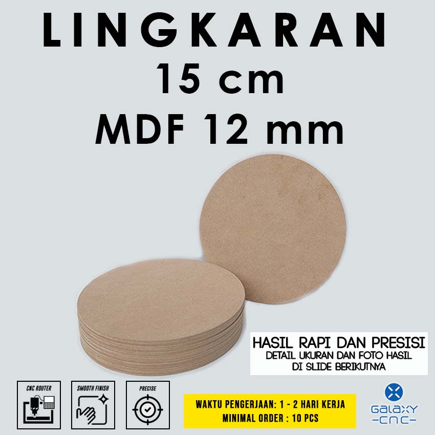 

Lingkaran 15 cm - MDF 12 mm - MDF board / papan MDF kayu