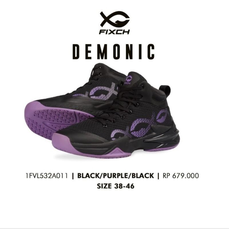 Sepatu Volley Fixch DEMONIC MT/Black /Yellow/Black