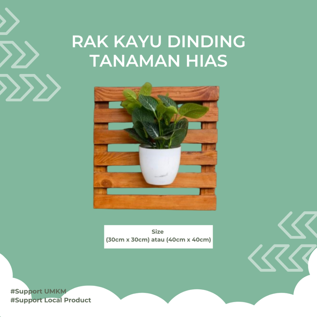TATAKAN KAYU DINDING TEMPEL TANAMAN HIAS BUNGA ANGGREK DEKORASI