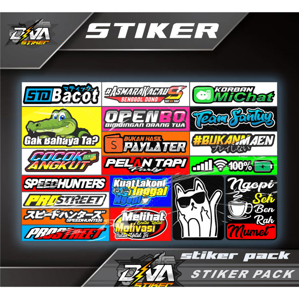 Stiker Pack Standar Bacot Stiker PAck Viral Stiker Motor Keren