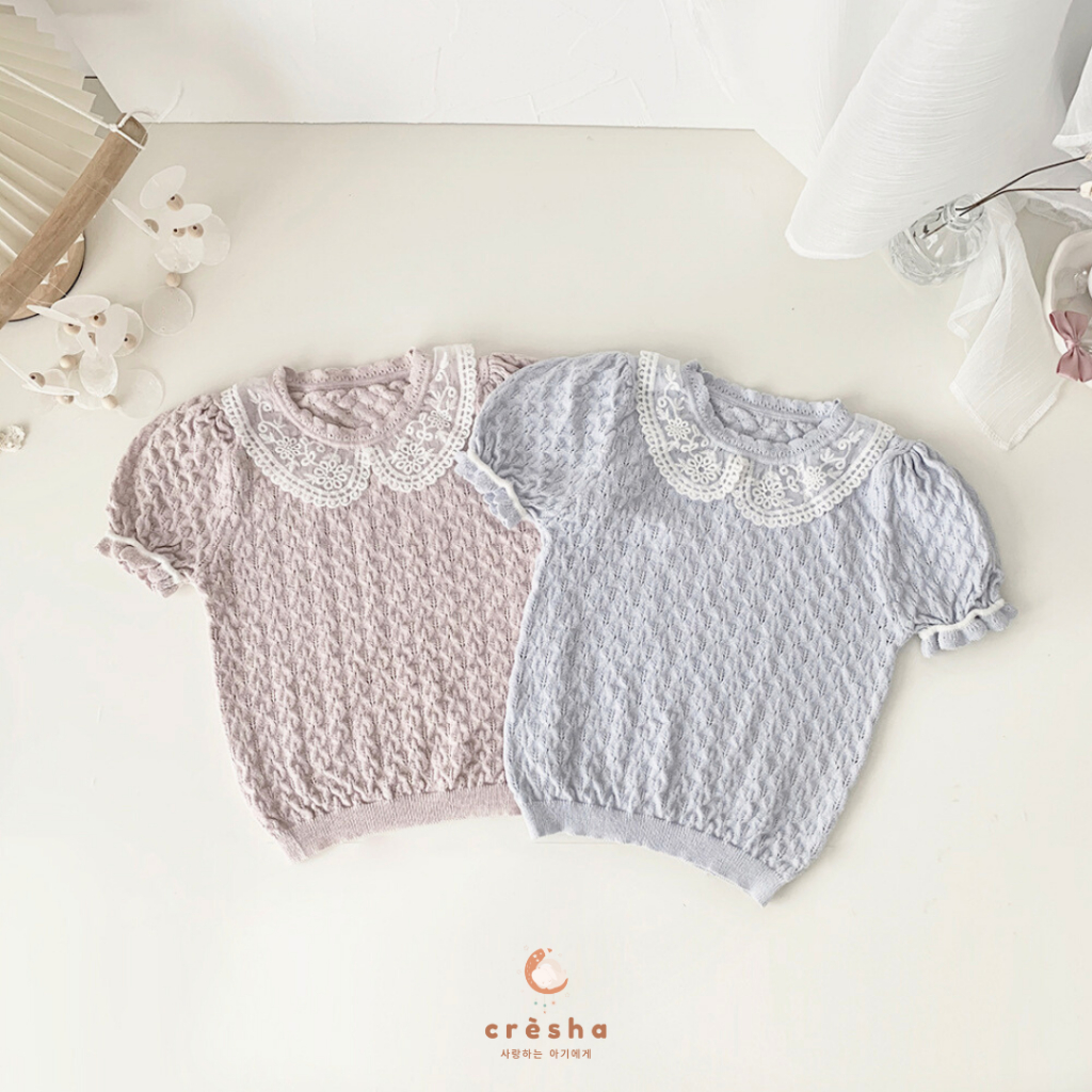 Cresha - Yujin Lightweight Knit Blouse | Blouse Anak Perempuan Korean Style