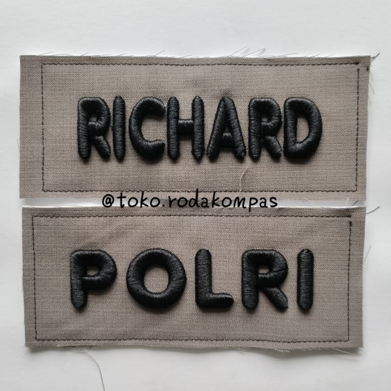 Bordir nama polisi PDLT/PDLSUS Timbul