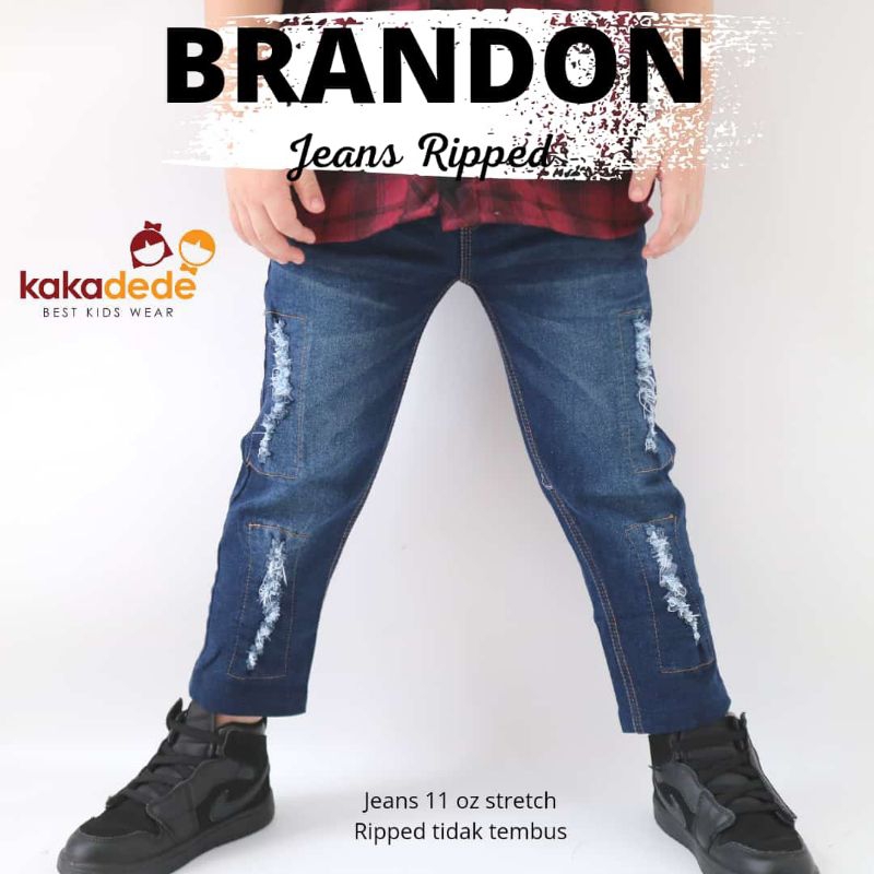 Celana Jeans Anak Laki-laki Brandon Ripped Jeans by Kakadede