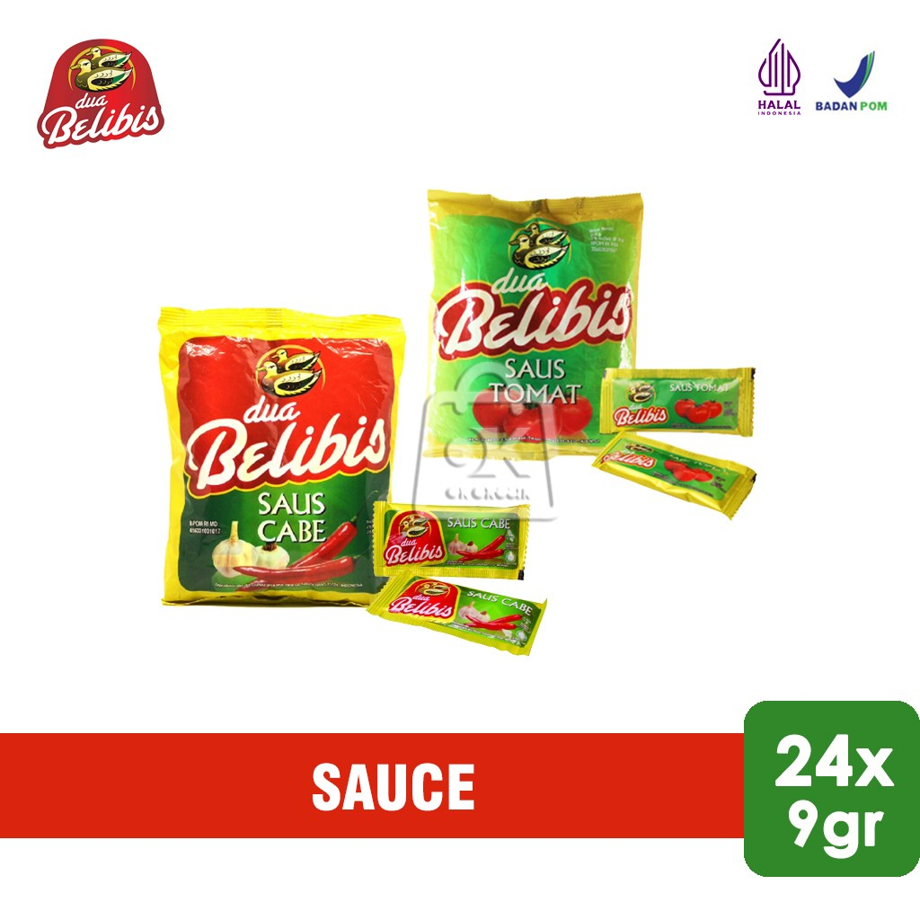 

Saos Cabe / Saus Tomat Dua Belibis Sachet 9gr x24pcs (1 Bungkus)