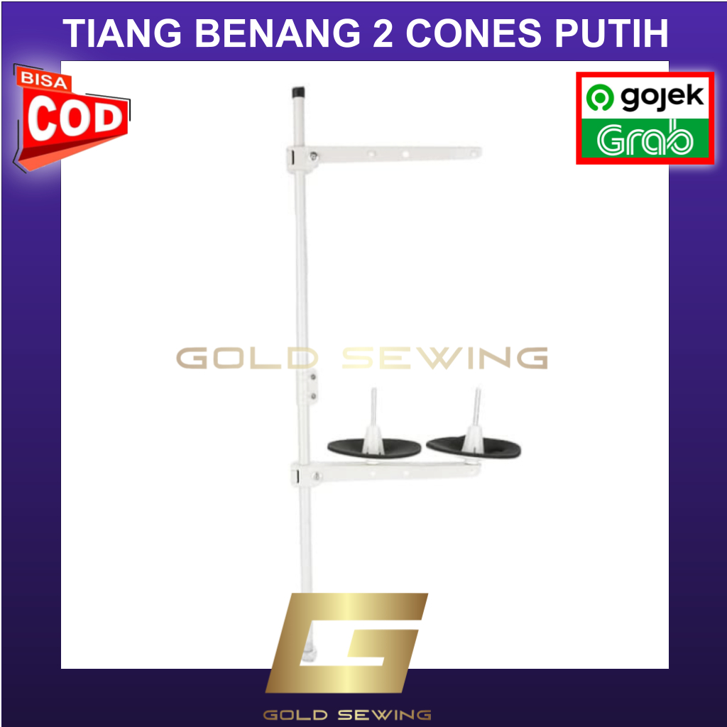 Tiang Benang 2 Cones Putih Mesin Jahit Industri - GOLD