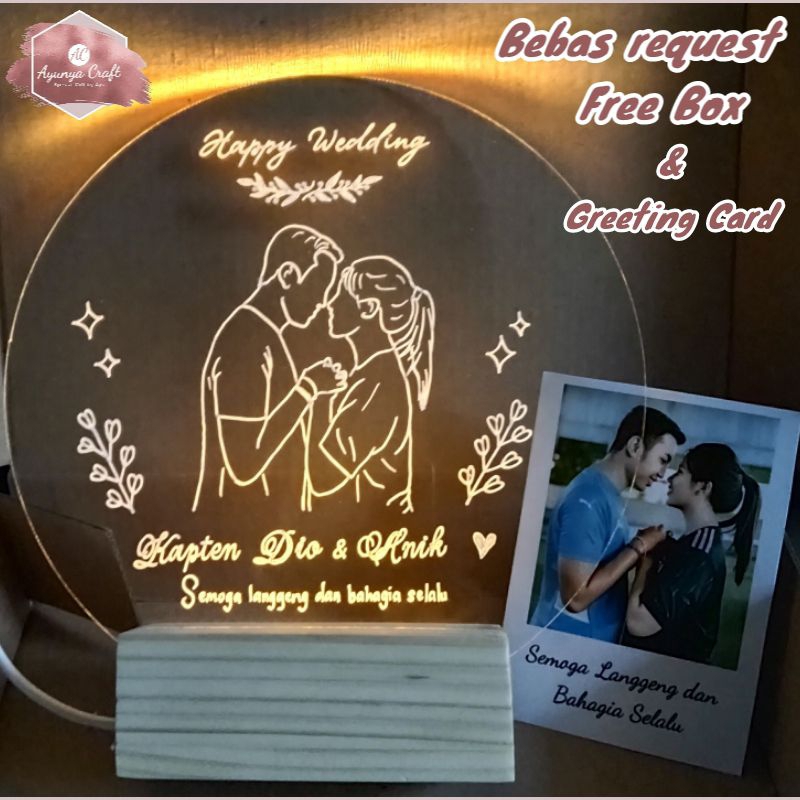 AKRILIK LED BULAT | AKRILIK LED CUSTOM KADO WISUDA KADO ULTAH KADO PERNIKAHAN MURAH GRADUATION GIFT 