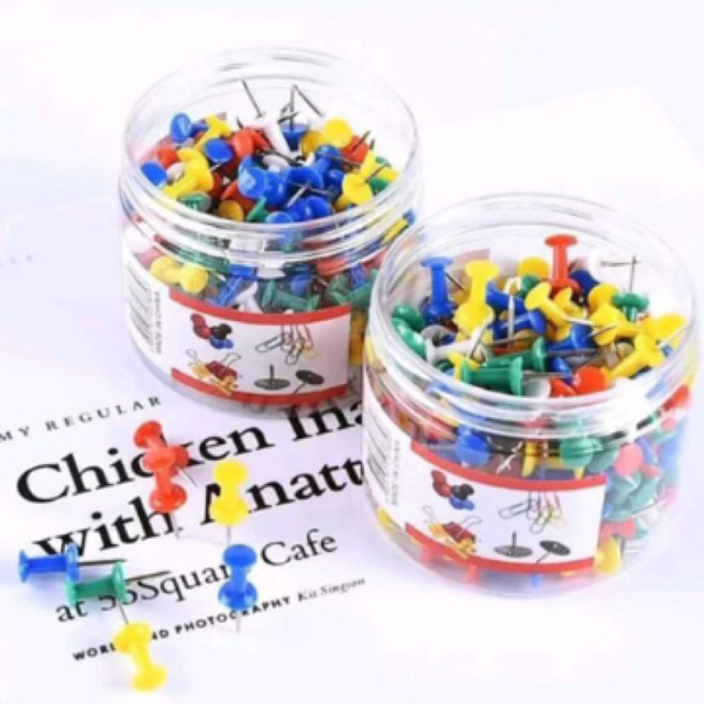 

MS Push Pin Jarum Tekan Paku Pin Warna-Warni Per 100 Pcs