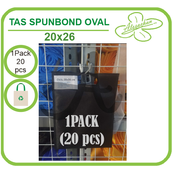 

1 Pack (20 pcs) Tas Spunbond Oval Goodie Bag Kantong Souvenir Pegangan Oval
